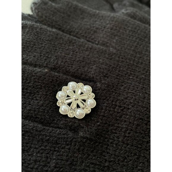 IMAN Global Chic Embellished Beanie & Glove Set One Size Black Comfort Knitwear - Picture 5 of 7